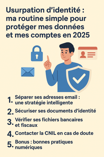 Usurpation d’identité : ma routine simple pour protéger mes données et mes comptes en 2025